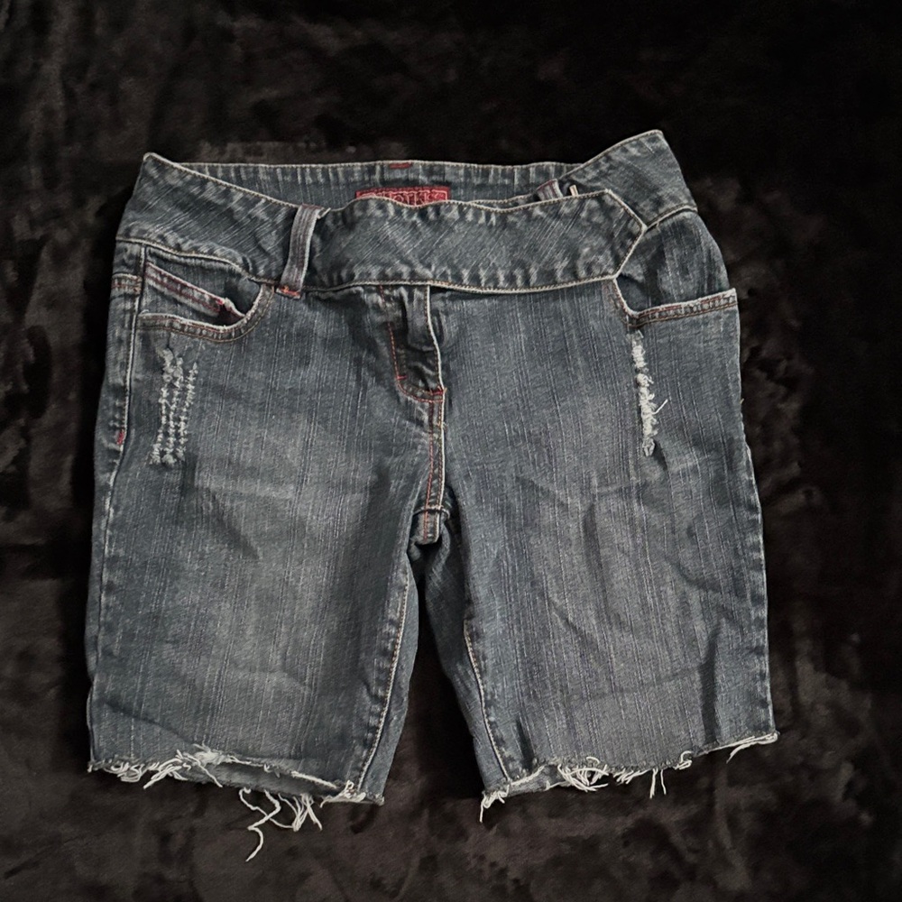Distressed vintage denim shorts